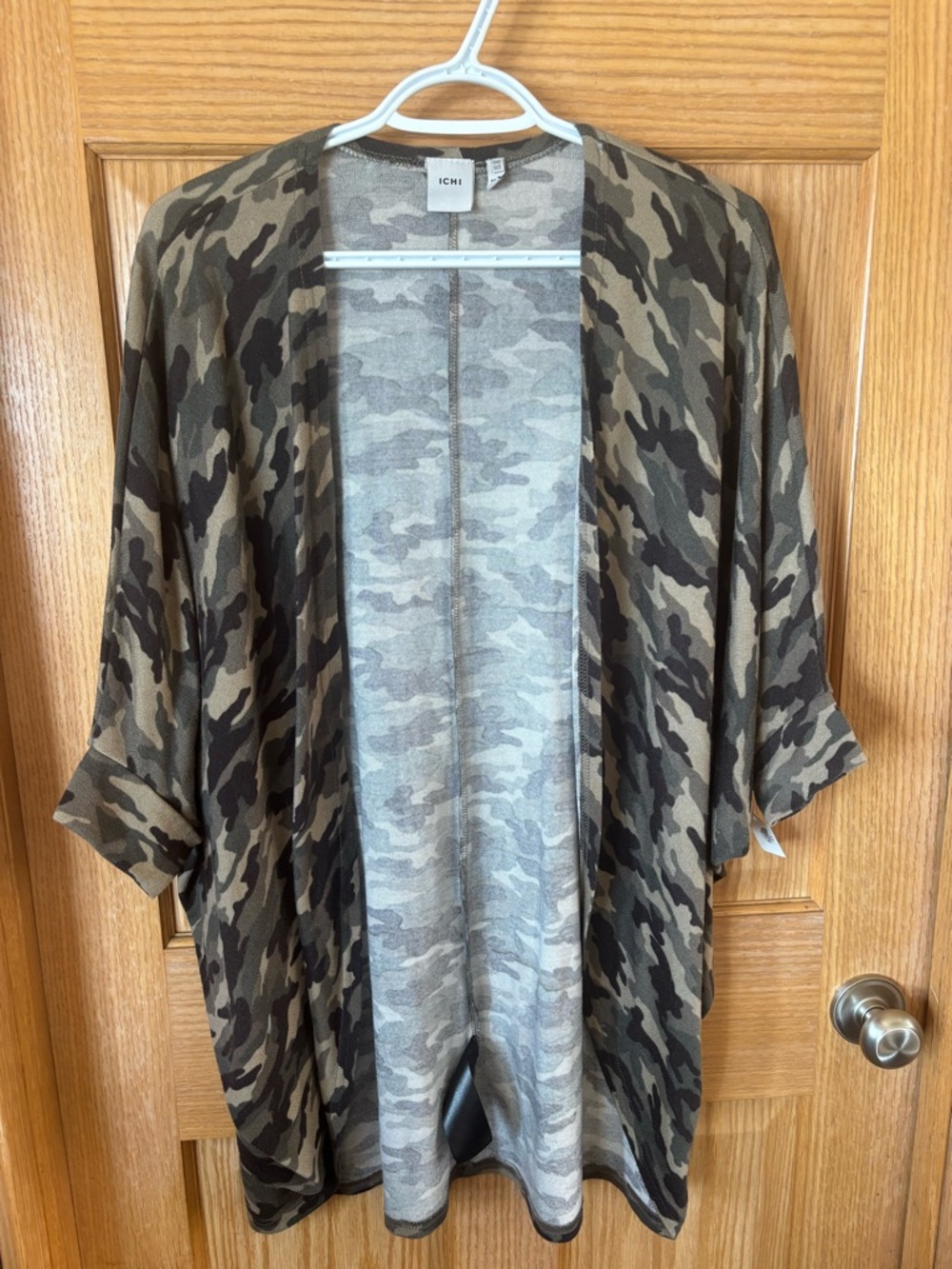 #48 ICHI Camo Batwing Cardigan